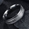 thumbnail image 3 of Visland Large Romain Hommes Bague en Acier Inoxydable Simple Lisse Doigt Bague Bijoux de Mode, 3 of 7