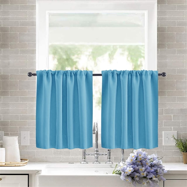 PRETXORVE Solid Color Curtains Living Room Bedroom Kitchen Partition Curtains Home Curtains