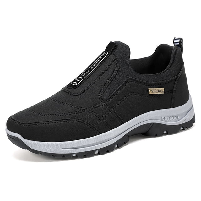Kcodviy Chaussures pour Hommes 2025 Automne Chaussures en Toile à Enfiler pour Hommes Décontractées Nouvelles Bout Rond Polyvalentes Chaussures en Cuir pour Hommes Décontractées à Enfiler Chaussures de Randonnée Semelle Souple Version Coréenne Chaussures Décontractées Légères