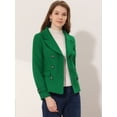 thumbnail image 2 of INSPIRE CHIC Caban à Revers Cranté à Double Boutonnage pour Femme Vert TG, 2 of 6