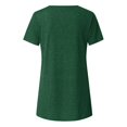 thumbnail image 4 of Wolfast T-Shirts Grande Taille pour Femmes Bouton Solide Col Rond Manches Courtes T-Shirt Irrégulier Blouse Tops Manches 3/4 T-Shirts pour Femmes, 4 of 9