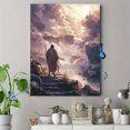thumbnail image 4 of Shepherd Leading Sheep Landscape Canvas Wall Art 15.75x11.81 Inches, 4 of 8