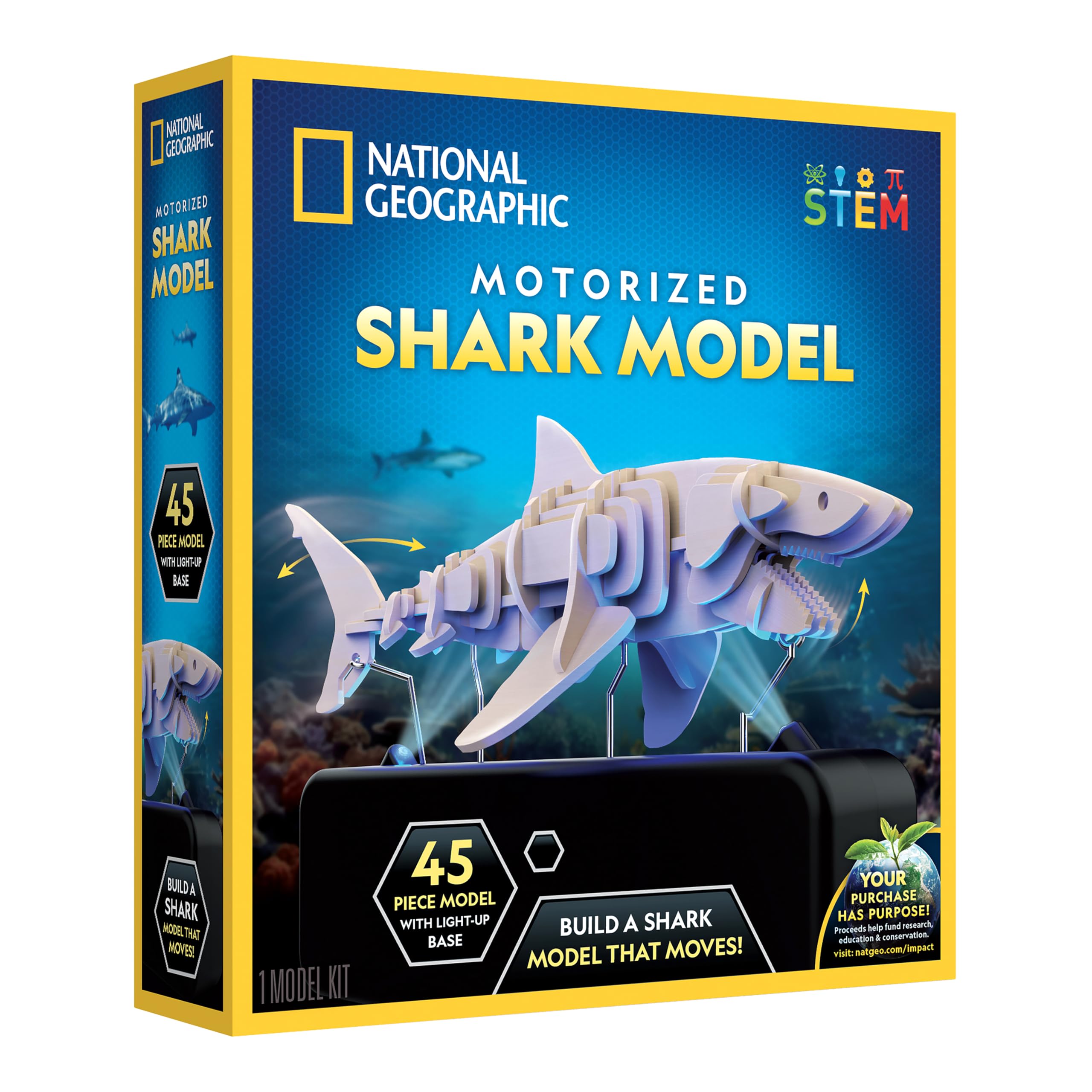 National Geographic Motorized Shark 3D Puzzle - 45-Piece 3D Wood