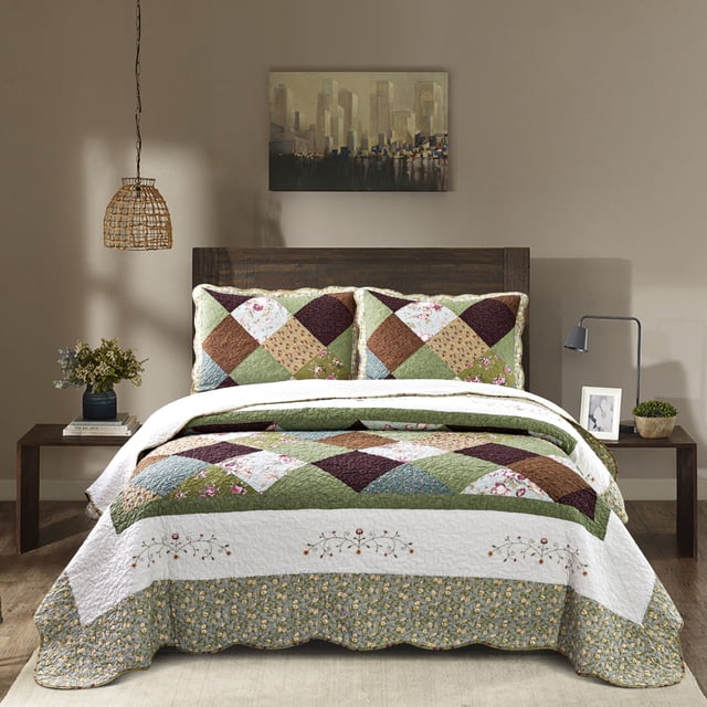 Courtepointe Boho avec Imprimé Décoratif Patchwork