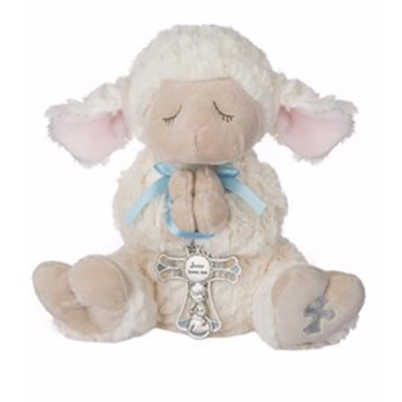 Ganz USA 163129 Serenity Lamb with Crib Cross Boy Plush