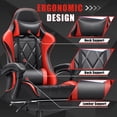 thumbnail image 2 of Homall Gaming Chair with Footrest Massage Office Chair Computer Racing Chair High Back PU Leather Chair,Red, 2 of 7