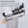 thumbnail image 3 of Space Aluminum Hollowed Storage Shelf Strong Bearing Storage Rack Wall Mounted Cooker Holder Organizer with 5 Hooks for Kitchen Bathroom, 3 of 8