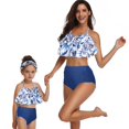thumbnail image 1 of Girls Swimsuits Floral Leaf: 2PCS Printed Bathing Suit Beach Swimwear for Kids, 1 of 3
