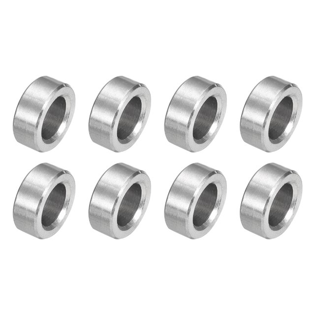 8 Pcs Entretoises en Acier Inoxydable 304 3/8 Pouces OD x 1/4 Pouces ID x 3/16 Pouces Longueur(10x6x4mm) Vis Support de Bague Finition Simple Non Filetée Entretoises Rondes en Métal pour Vis M3 Boulons et Tringles, Argent