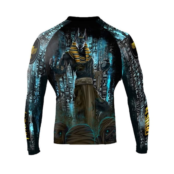 Raven Fightwear Men's The Gods of Egypt Anubis Rash Guard MMA BJJ Black Large