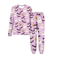 thumbnail image 3 of MKOSPLRT Pyjamas d'Halloween pour Tout-Petits Filles Garçons Vêtements de Nuit Ensembles 2 Pcs Manches Longues Col Ras du Cou Hauts Bas de Pyjama Tenue de Détente des Fêtes 3-15 Ans, 3 of 10
