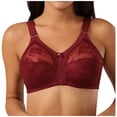 thumbnail image 3 of Womens Bras No Underwire Bra Feature V-Neck Full-Figure Bra Style W-846 Wine 100c, 3 of 7