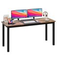thumbnail image 1 of Computer Desk – Large Office Desk with Storage, Modern Writing Desk for Home Office, Study, Available in 63" or 70.9" Width, 23.6" or 31.5" Depth – Black+Gray / Black+Retro / Retro Color, 1 of 8