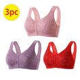 thumbnail image 2 of AherBiu 3pc Plus Size Bras for Women Front Closure Full Coverage Comfort Bralettes Push up Wireless Lingerie, 2 of 7