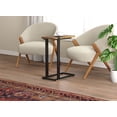 thumbnail image 2 of Safdie & Co. Table d'Appoint en Forme de C, Plateau en Bois Récupéré Marron et Base en Métal Noir, 2 of 4