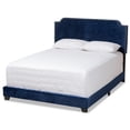 thumbnail image 1 of Baxton Studio Candace Lit Rembourré en Velours à Clous Décoratifs King, Bleu Marine, 1 of 8