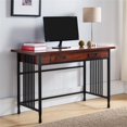 thumbnail image 4 of Leick Ironcraft Computer Desk in Mission Oak, 4 of 5