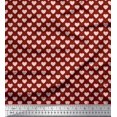 thumbnail image 1 of Soimoi Tissu en Soie Rouge Tissu à Imprimé de Cœurs Roses au Mètre 42 Pouces de Large, 1 of 5
