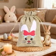 thumbnail image 1 of Fridja Christmas Decorations Easter Gift Bag Bunny Eggs Elementss Children's Easter Linen Drawstring Candy Bag, 1 of 6