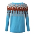 thumbnail image 5 of Tiweut Chandails Décontractés pour Femmes Doublés en Polaire Chandail d'Hiver Manches Longues Col Rond Mi-Longueur Blouses Patchwork Bleu Ciel,3TG, 5 of 5