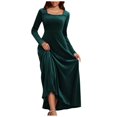thumbnail image 2 of Gspmoly Robe pour Femmes, Robe Longue en Velours à Manches Longues et Col en V pour Femmes, Robe en Velours au Tempérament Ajusté, Robe Formelle, Robes Formelles pour Femmes jusqu'à 60 % de Rabais, 2 of 4