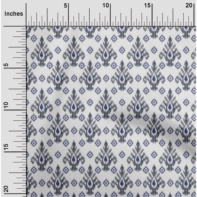 oneOone Polyester Lycra Fabric Diamond & Swirl Ikat Printed Craft Fabric BTY 56 Inch Wide