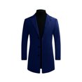 thumbnail image 1 of EGNMCR Jackets for Men Fall/winter New Style Plus Cotton Solid Color Woolen Lapel Men's Overcoat Jacket, 1 of 5