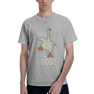 Silly Goose On The Loose Men's Basic Short Sleeve T-Shirt White Small