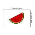 thumbnail image 2 of Drapeau Melon D\'eau 3 X 5 Pi Extérieur Été Fruit avec Tranche Noire Rouge Texture de Peau Rayée Verte le Plus Fort le Plus Durable Couleur de Drapeau avec Laiton Mât de Drapeau Télescopique Robuste Mât de Drapeau 4 Pi pour Arc-en-Ciel, 2 of 3