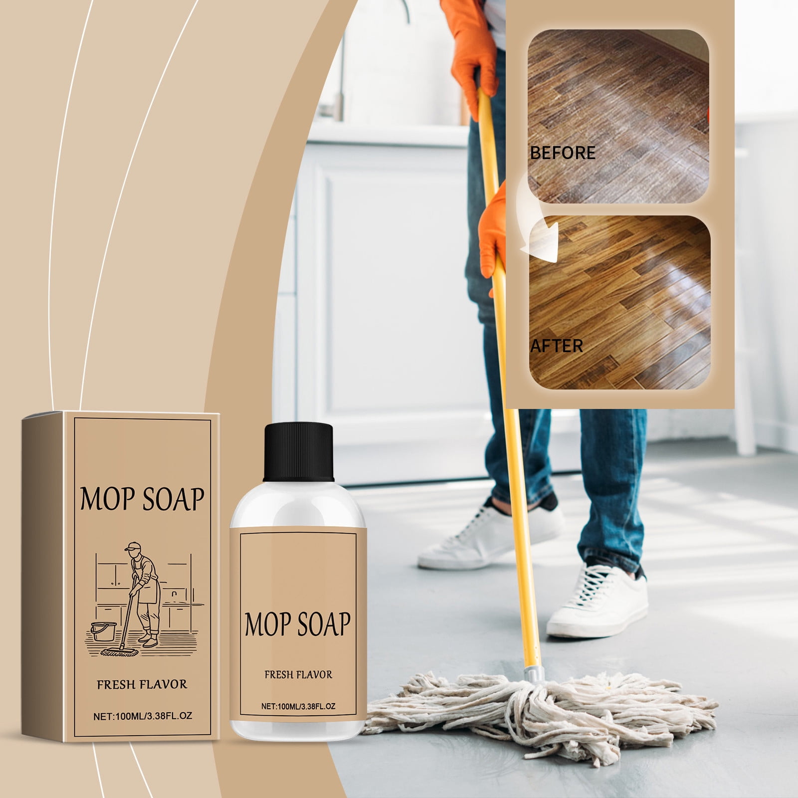 Highly Scented Mop Soap Mopping Cleaner Cleaning Mop Hardwood Floors Tile Daily Care Mop Soap For Floor Cleaning 100ml