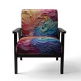 thumbnail image 4 of Designart "Radiant Spectrum Opt Art painting I" Multi-Color Abstract Upholstered Accent Chair - Modern Arm Chair For Bedroom, 4 of 7