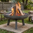 thumbnail image 2 of Sunnydaze Outdoor Camping or Backyard Large Round Cast Iron Rustic Fire Pit Bowl - 30" - Steel Finish, 2 of 10
