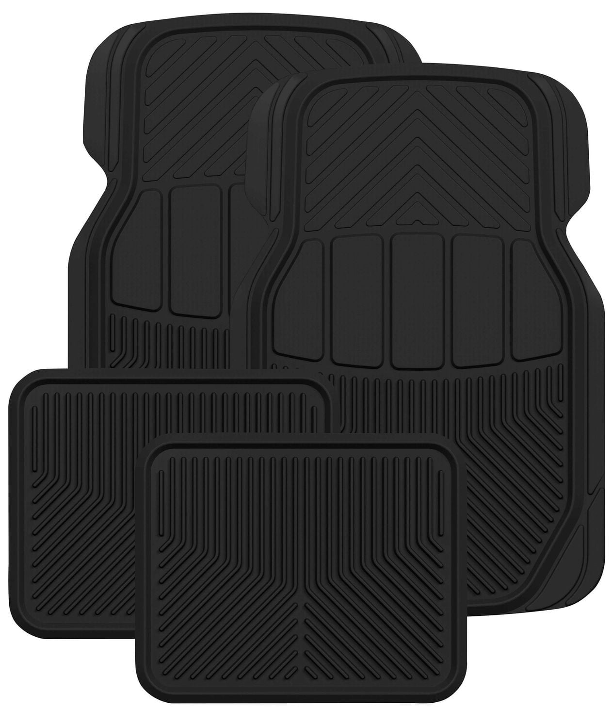 AUTO DRIVE 4-piece Heavy Duty Car Floor Mats Black