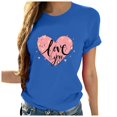 thumbnail image 2 of TIMIFIS T-Shirts de la Saint-Valentin Chemises pour Femmes Été Décontracté Manches Courtes Col Rond T-Shirt Hauts Mode T-Shirt Imprimé Cœur d'Amour, 2 of 4
