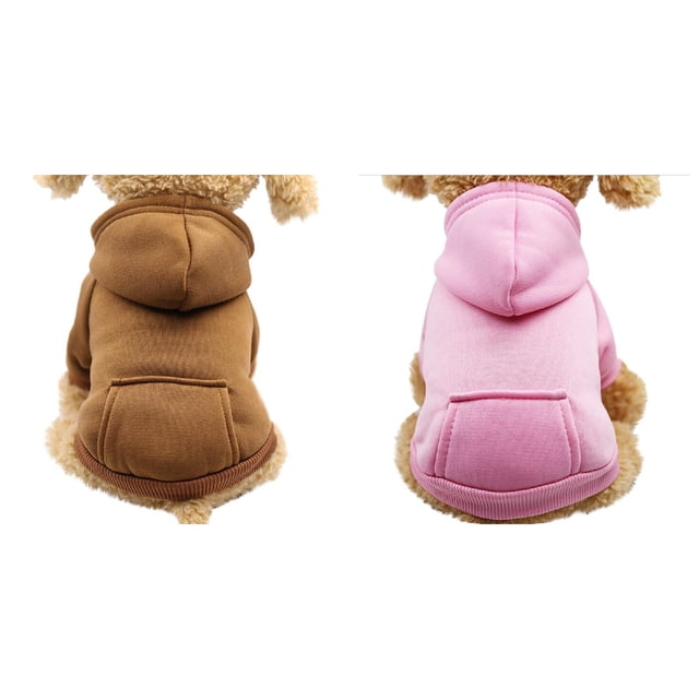 (Lot de 2) Rinsvye Chandails à Capuchon en Polyester avec Mignons Vêtements pour Chien Poche Vêtements pour Chien Chandail en Molleton pour Animal Vêtements pour Chien
