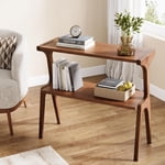 Tribesigns Narrow End Table Solid Wood Legs,Long Bedside Table for Bedroom, Small Spaces, Rustic Brown