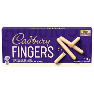 CADBURY FINGERS WHITE CHOCOLATEY, Chocolatey Cookie Biscuits, Sweet Treat, Decadent Snack