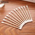 thumbnail image 2 of Trayknick 100Pcs Disposable Double Head Wood Stick Cotton Swab Buds Beauty Makeup Tool 100pcs, 2 of 11