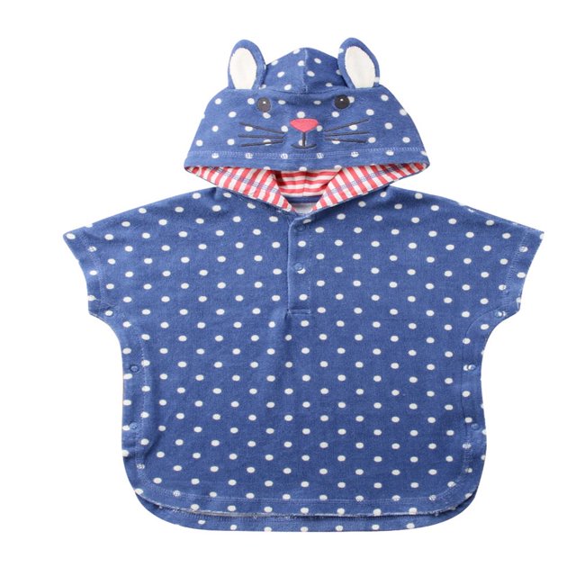 Poncho à Manches Courtes Unisexe Enfant Imprimé Animal Robe à Capuche 1-6 Ans