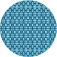 thumbnail image 1 of Ahgly Tapis Rond Lavable en Machine Intérieur Transitionnel Bleu, 7 Pieds Rond, 1 of 7