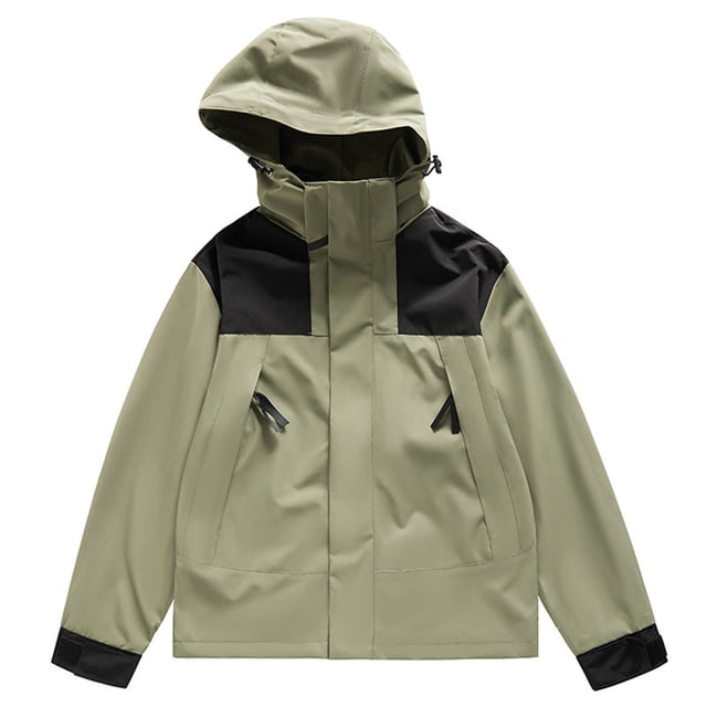 Timegard Jackets for Women Plus Size Hoodies Color Block Windbreaker Coat Active Hiking Outdoor Fall Winter