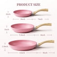 thumbnail image 4 of Innerwell 11 Inch Pink Nonstick Frying Pan Skillet Bakelite Handle Saute Granite Cookware Fits Various Stoves, 4 of 6