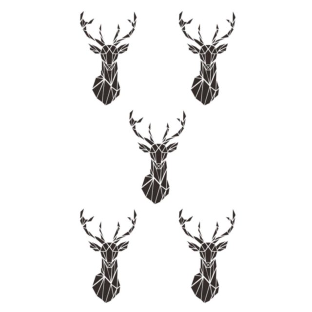 Decodeary Self Adhesive 3D Deer Head Mirror Wall Sticker For Easy Application black XXL 5Set
