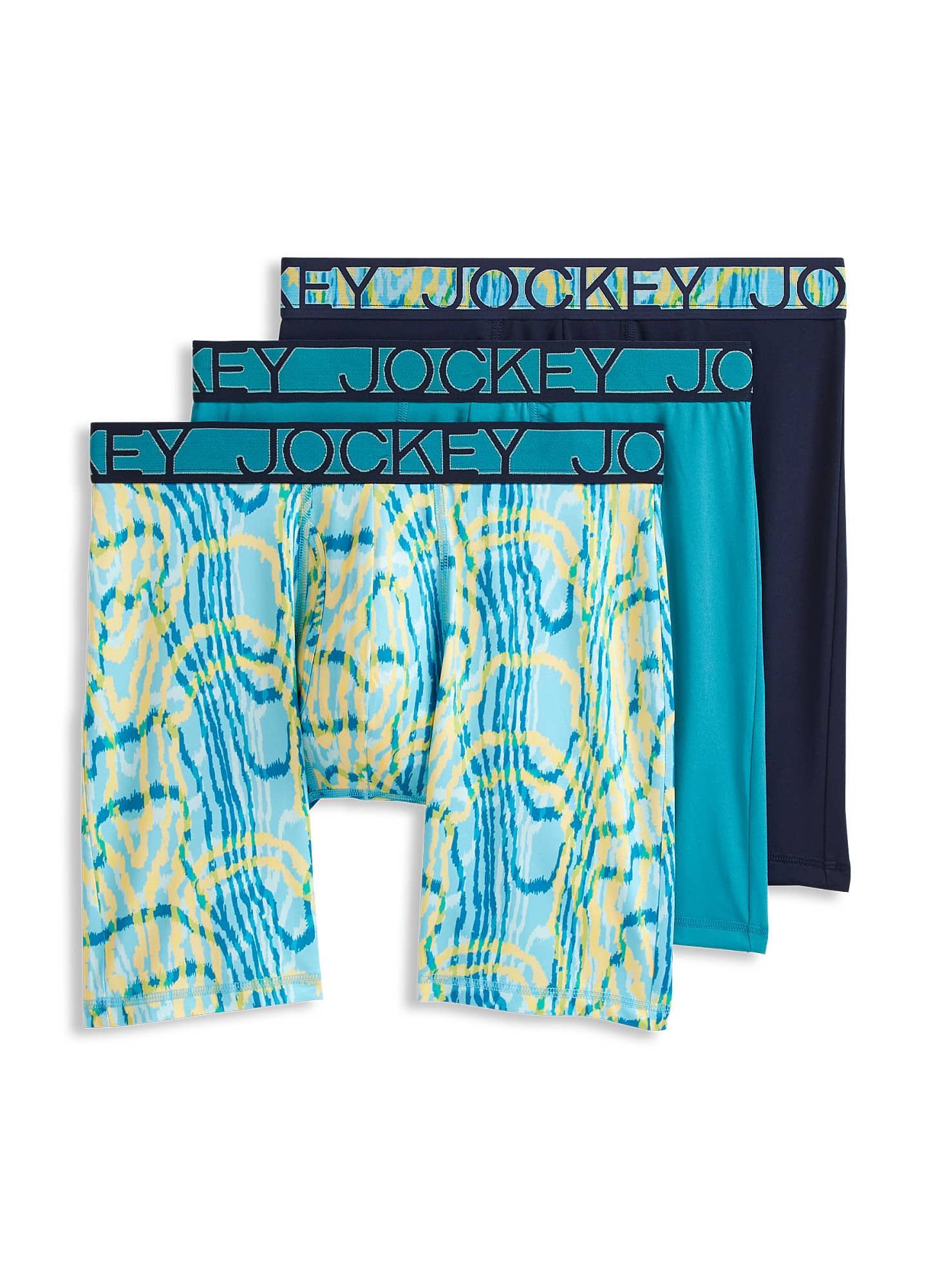 Jockey Active Microfiber 9" Long Leg Boxer Brief - 3 Pack
