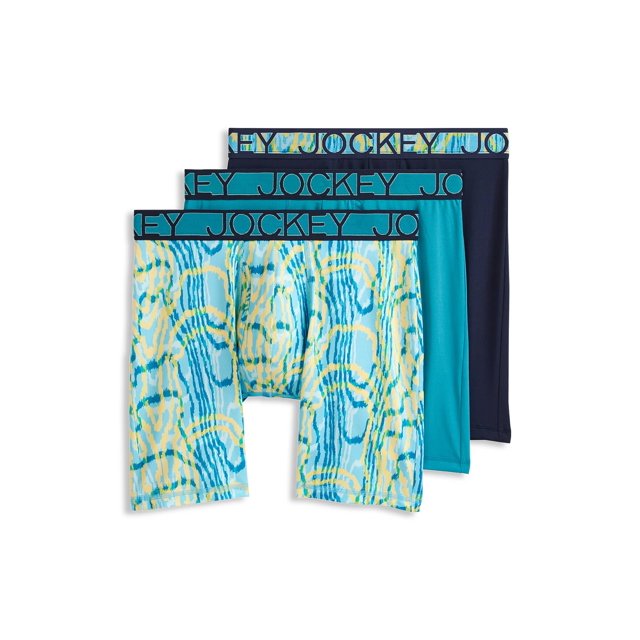 Jockey Active Microfiber 9" Long Leg Boxer Brief - 3 Pack