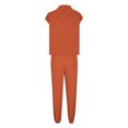 thumbnail image 4 of Timegard Ensembles Lounge pour Femmes, Hauts Courts à Manches Cap, Pantalons à Bas Resserré avec Poches, Tenues Amples de Couleur Unie, 4 of 4