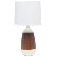thumbnail image 1 of Simple Designs LT1117-OFF Lampe de Table Oblongue en Céramique , Bois Foncé & Blanc, 1 of 6