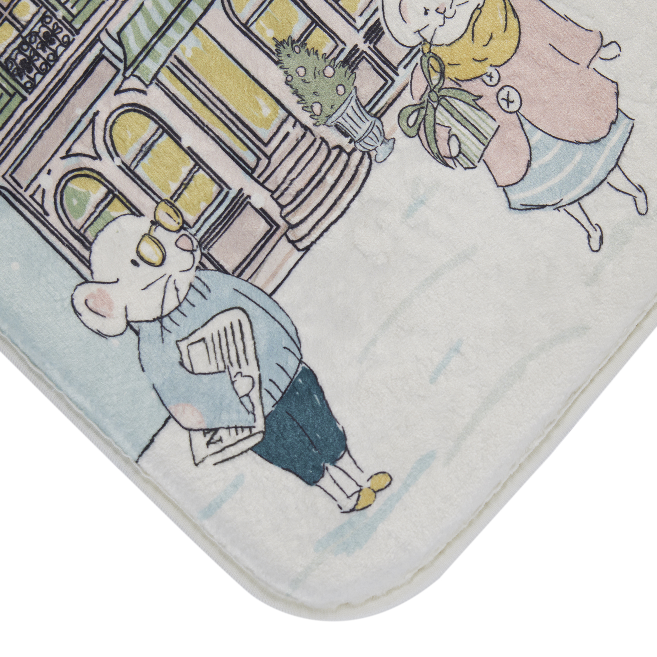 Tapis de bain Holiday Time en mousse mémoire motif ville, 17 po x 24 po
