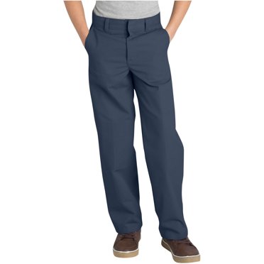 Dickies Pantalon Garçon Coupe Classique Jambe Droite devant Plat, 8-20, 8, Noir