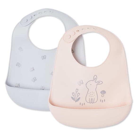 George Infants' Gender Inclusive Silicone Bib 2-Pack